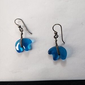 Vintage Glass Bear Fetish Earrings